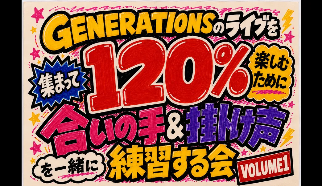 GENERATIONSのライブを120%楽しむために集まって合いの手&掛け声を一緒に練習する会 VOLUME1